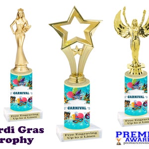Mardi Gras Trophy. Great trophy for any event, competition, party, parade, pageant and more!