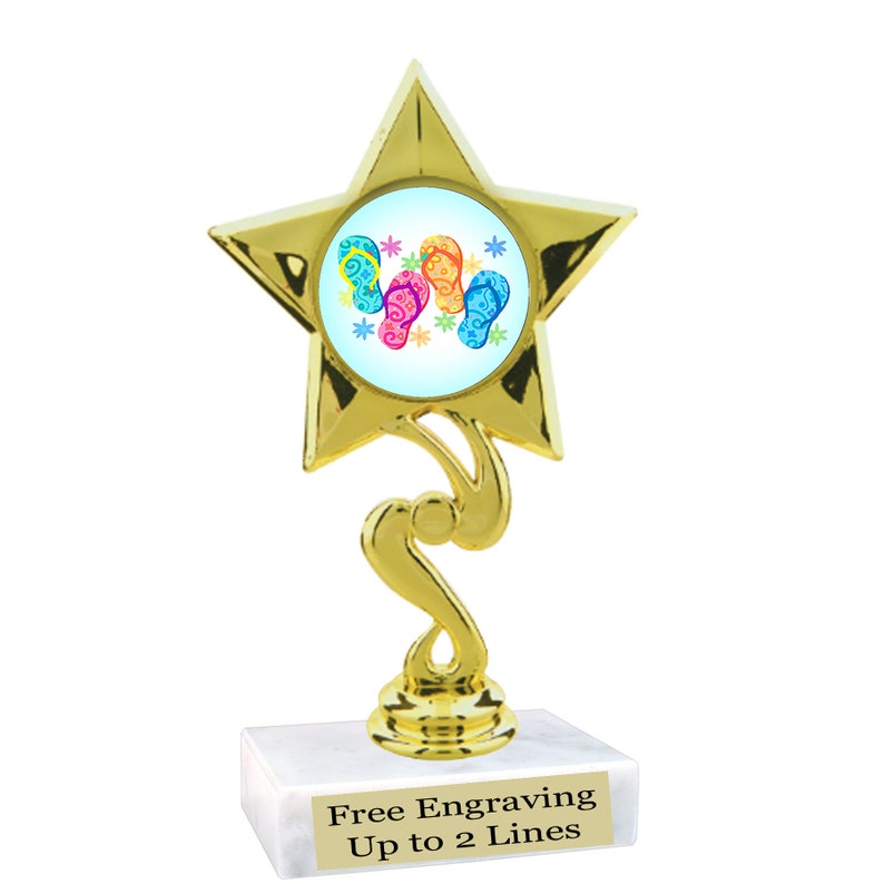 Flip Flop theme trophy 6 tall trophy with flip flop insert