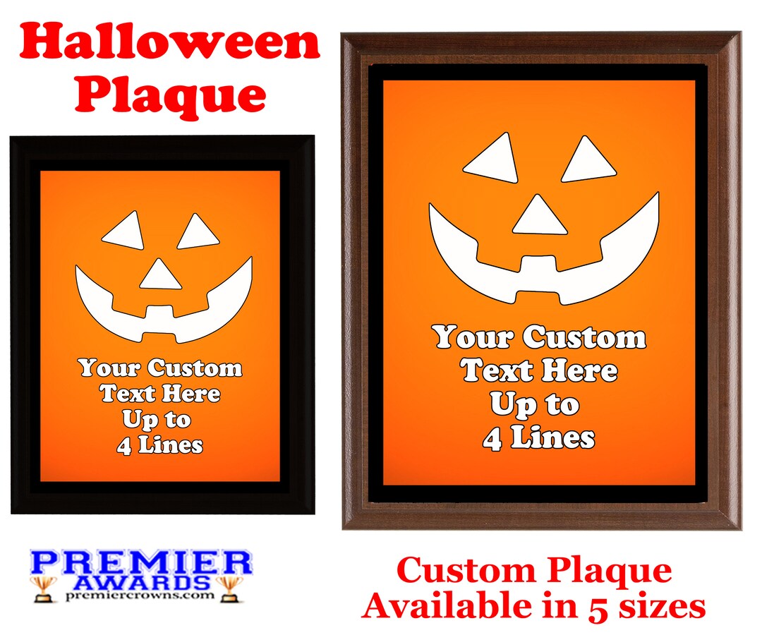 Halloween Plaque. Customized With Your Text Great for Costume Etsy