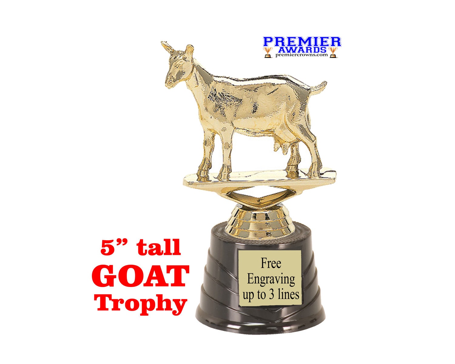 Trofeo CAPRA. Figura di capra su base rotonda nera. Bellissimo trofeo per tutti i GOAT della tua vita. 5 di altezza - Italia Trofeo CAPRA. Figura di capra su base rotonda nera. Bellissimo trofeo per tutti i GOAT della tua vita. 5 di altezza - Italia