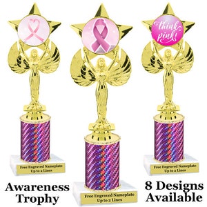 Awareness theme trophy with Pink Prism column.  Numerous trophy heights available.  Choice of 8 artwork designs.  7517