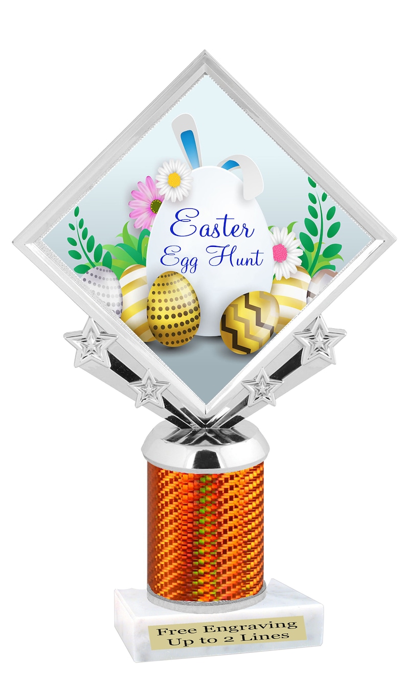 Great for your family community and office Egg Hunts. Easter Egg Hunt Trophy neighborhood church