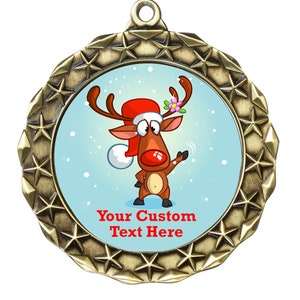 Custom Reindeer Theme Medal. Great Medal for Your Reindeer Runs ...