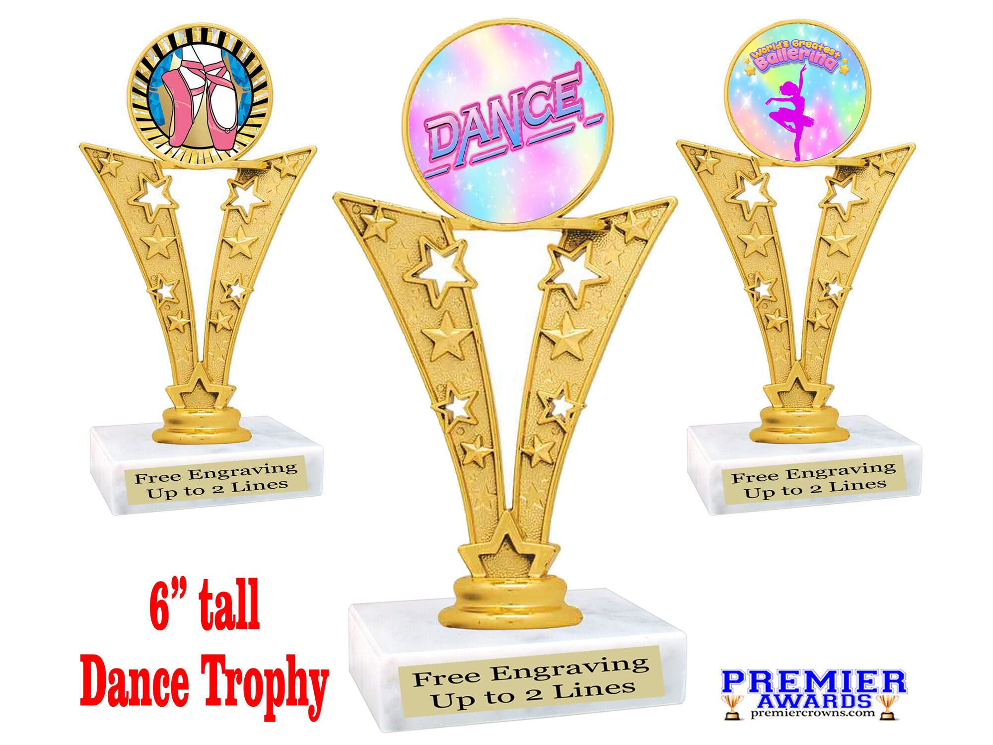 Dance Trophy With Choice of Art Work. 6