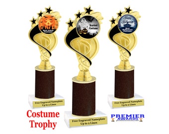 Halloween Costume Contest trophy. Black Glitter Column.  Great for your Halloween Costume Contests!