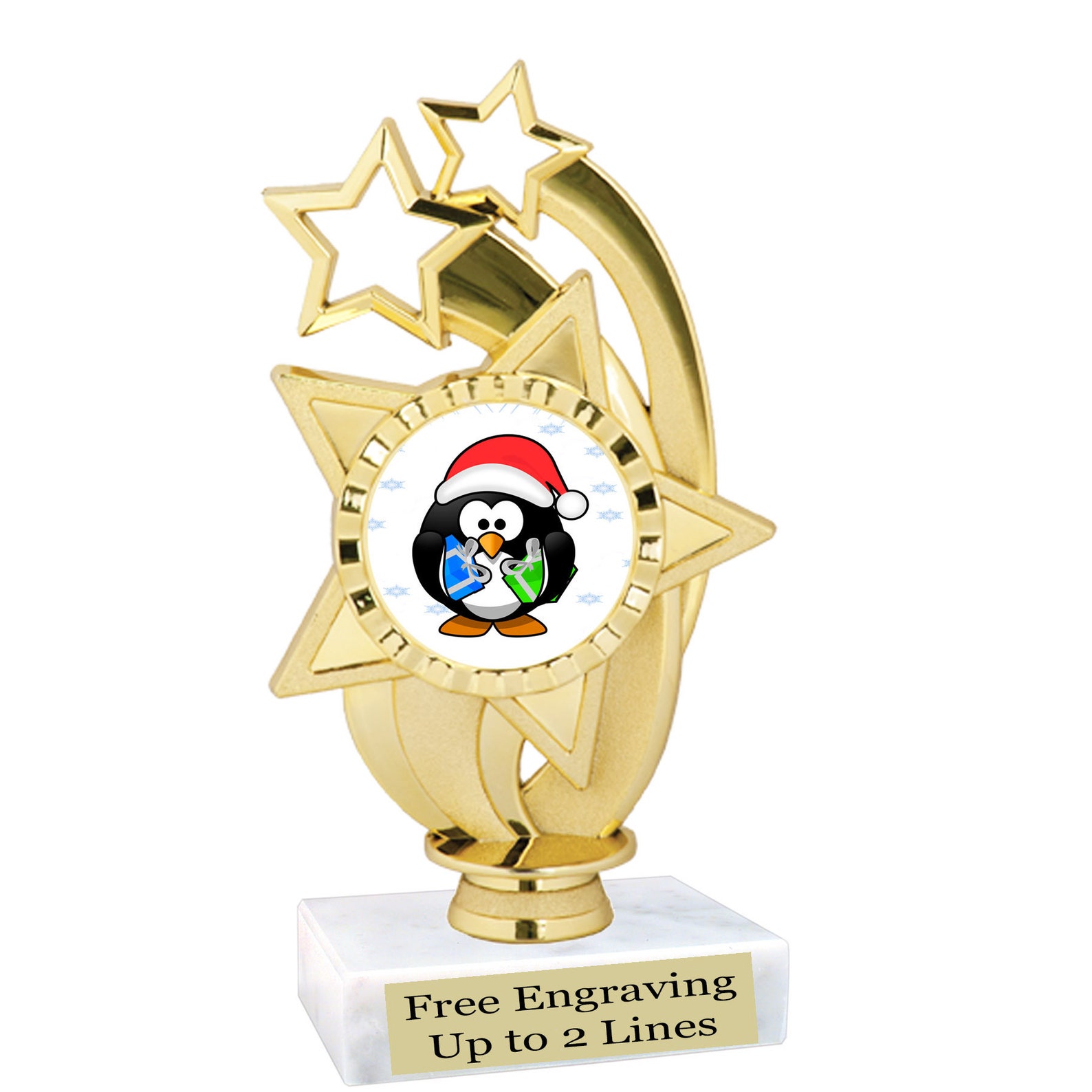 Christmas Winter Theme Trophy With Gold Figure and Choice of - Etsy