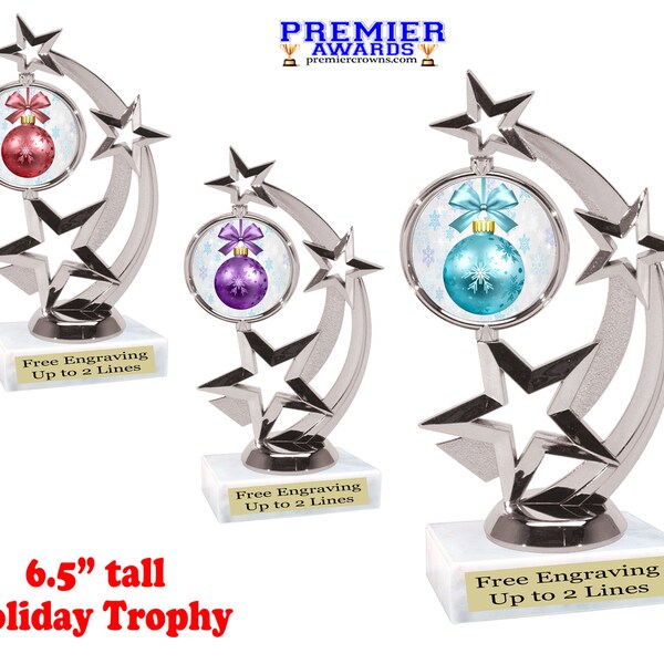 Christmas - Winter theme trophy 6" tall. Great for decorating contests, events, parties and more!
