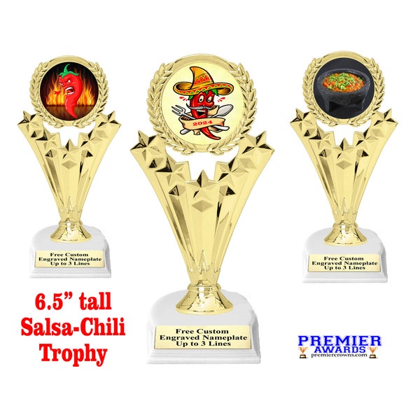 Chili - Salsa - Trophée BBQ. Choix de l'œuvre d'art. Superbe trophée pour les événements culinaires, les barbecues et plus encore !
