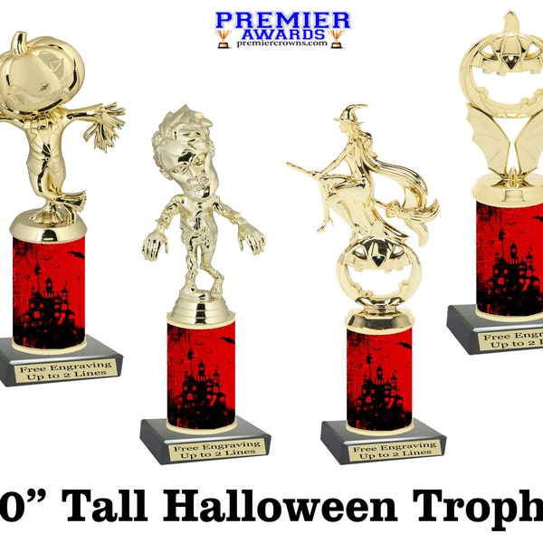 Halloween  trophy.  Great for costume contests, pumpkin carving contests, office parties, and more.  10" tall