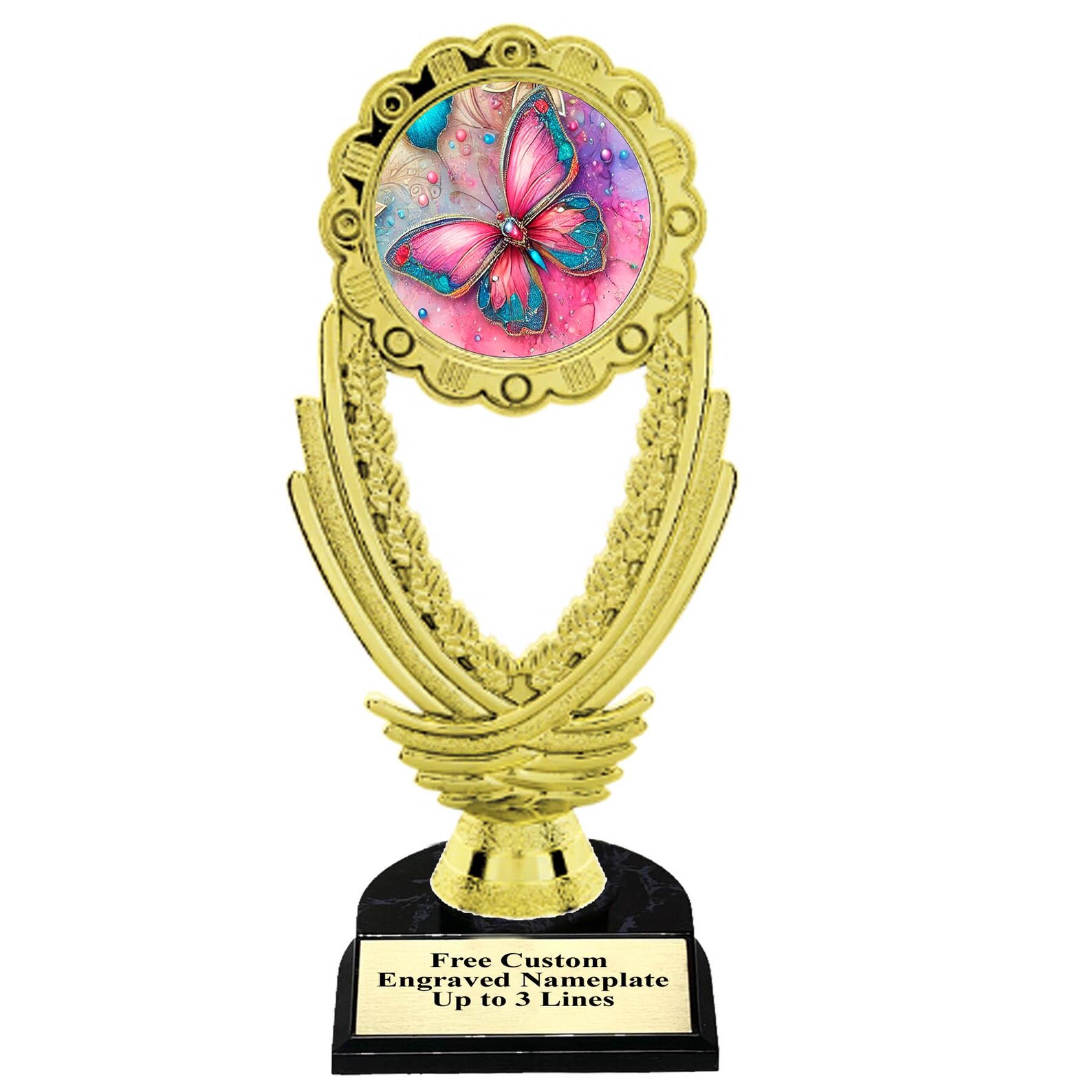 Butterfly Themed Trophy for Your Pageants, Contests, Spring Events. 6 ...