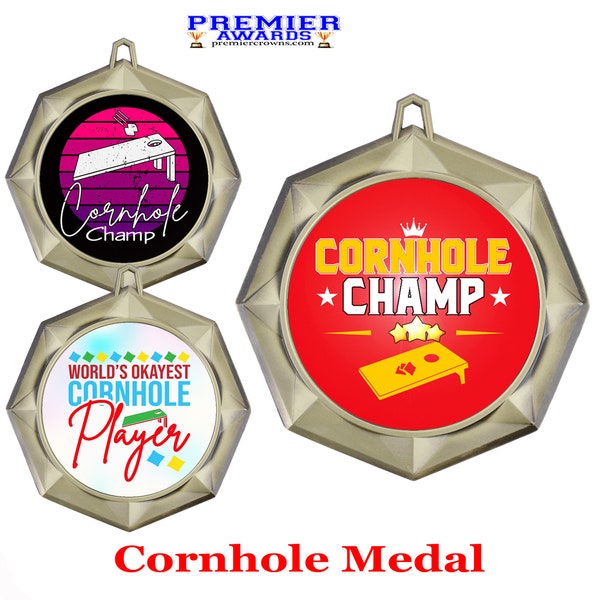 Cornhole medal.  Great medal for leagues, schools, teams, neighborhood games and for the favorite player in your life!