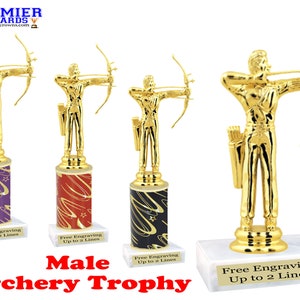 Male archery trophy.   Great for your archery league, schools and favorite archer