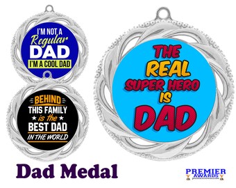 Father's Day medal.  Show your Dad how great he is this Father's Day with this medal.  Includes free neck ribbon and engraving