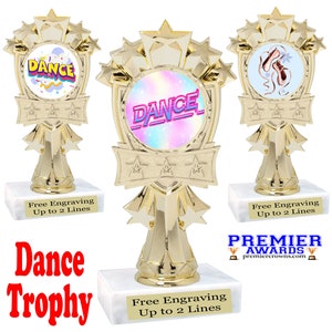 DANCE TROPHY ENGRAVED FREE BALLET TAP CONTEMPORARY BALLROOM DANCING TROPHIES 