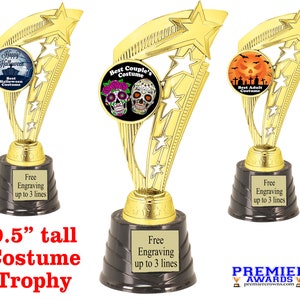 Halloween Costume Contest trophy for your costume contests.  9 1/2&quot; tall - 9 designs