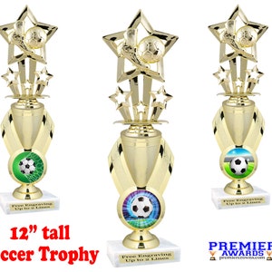 Soccer trophy.  12 tall.  Great award for sports leagues, recreational departments, schools, and more.