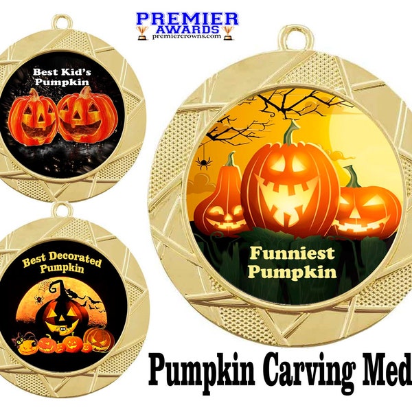 Halloween medal.  Great medal for pumpkin carving or pumpkin decorating contest.  Includes free engraving and neck ribbon.  Halloween medal