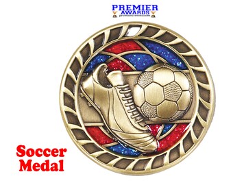 Soccer medal.  Soccer teams, schools, recreation departments and more will love this Soccer Medal.