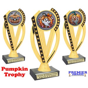 Halloween trophy.  Choice of 9 designs. Great for costume contests, pumpkin carving and more.  6&#39; tall.