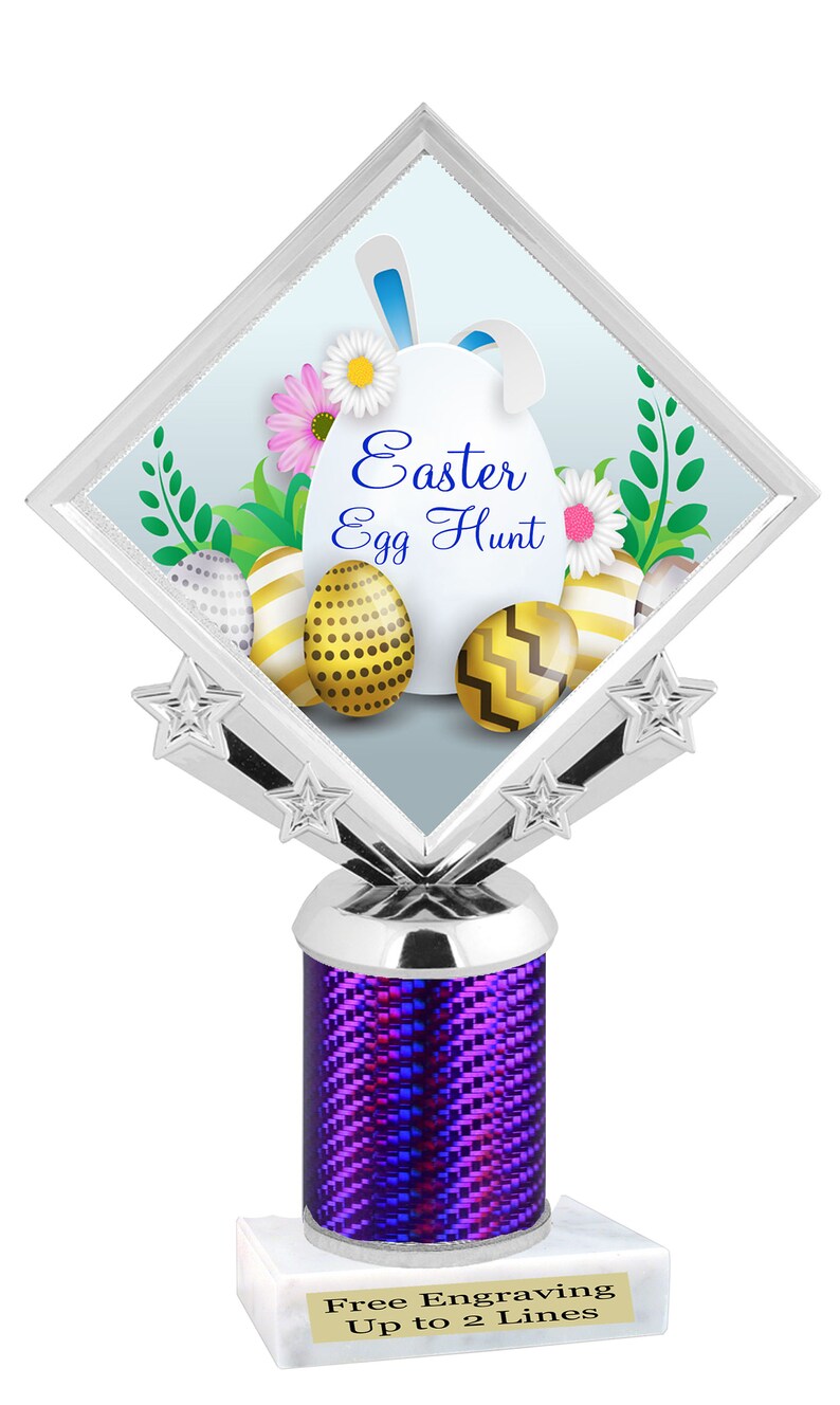 Great for your family community and office Egg Hunts. Easter Egg Hunt Trophy neighborhood church