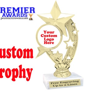 Custom  trophy.  6&quot; tall trophy with your custom logo or artwork