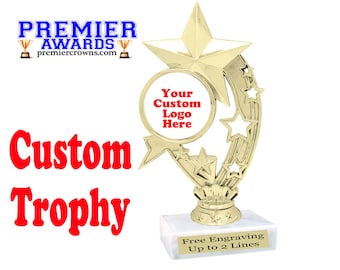 Custom  trophy.  6&quot; tall trophy with your custom logo or artwork