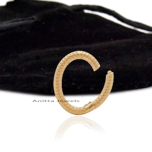 14K 18K Gold Enhancer, Oval Clasp, Gold Circle Enhancer, Round Enhancer Lock, Engraved CircleCharm Holder, Elegant Round Charm Enhancer