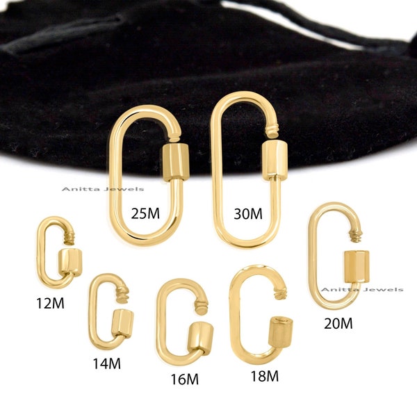 925 Silver Carabiner Lock, 14k Gold Plating Carabiner Lock, Solid Silver Carabiner, Carabiner Jewelry, Oval Carabiner Lock, Carabiner Lock