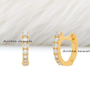 Diamond Huggie Hoops, 925 Silver Diamond Huggie Earring, Gemstone Huggies Hoops, Genuine Gemstone Pave Huggies, Minimalist Pave Hoop Huggies