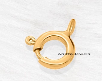 14k Solid Gold Spring Lock: Handmade Sailor's Clasp