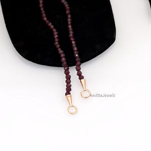 9K Gold Turquoise Bead Necklace: Gemstone Carabiner Clasp image 6