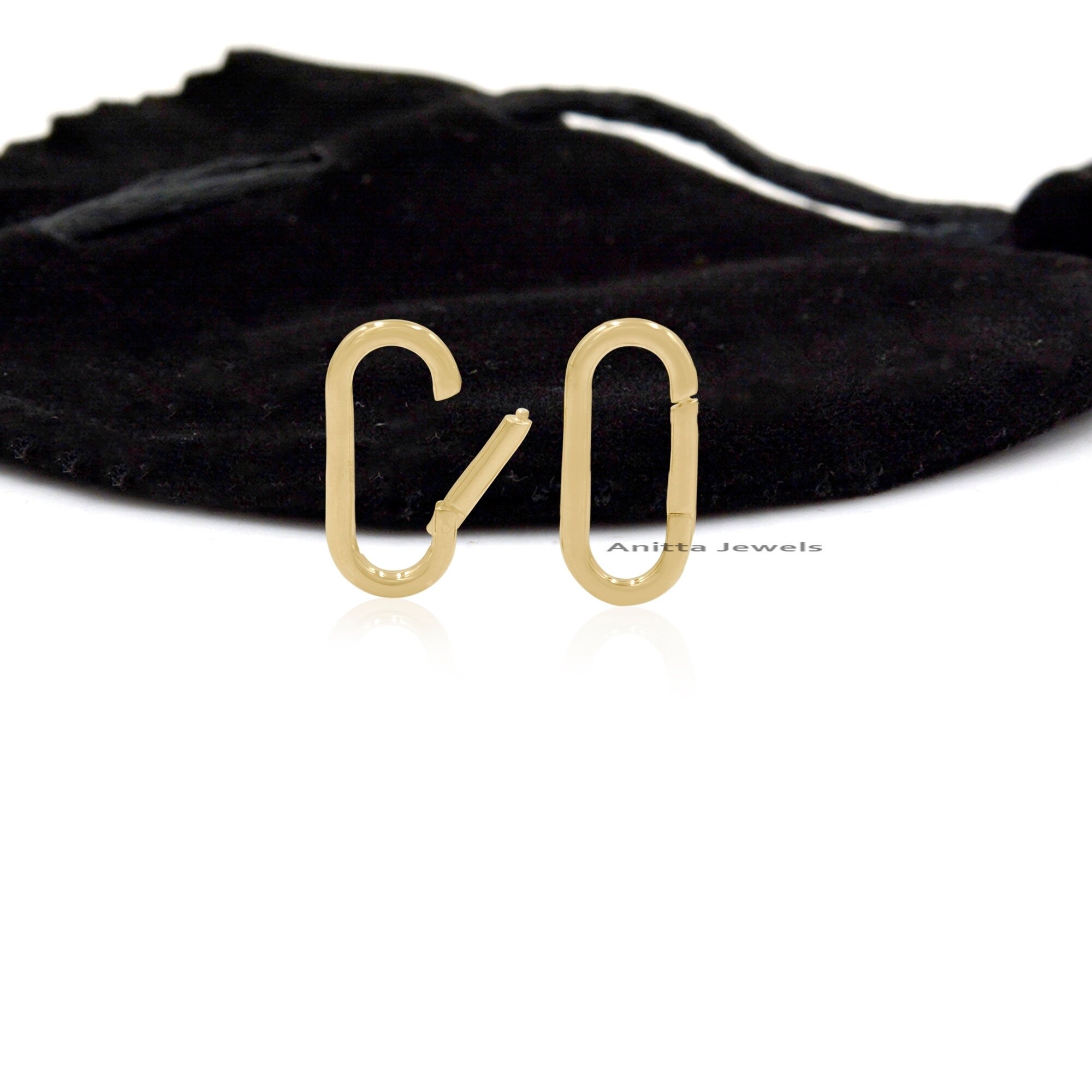 Handmade 9K Gold Charm Enhancer Lock: Diamond Jewelry Holder (20x10 MM) - View 5 - Anitta Jewels | SKU: etsy_759340242