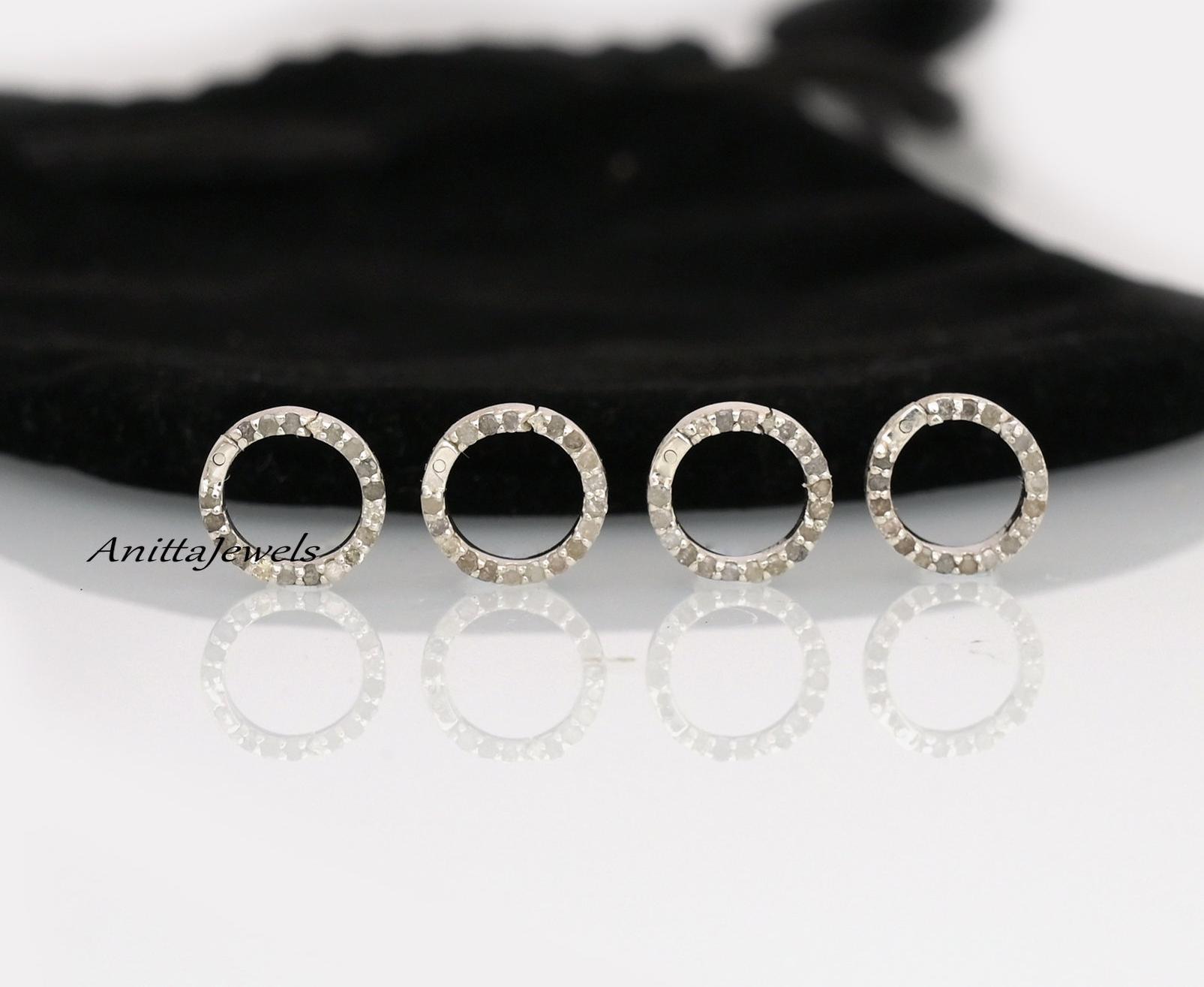14K Gold Charm Holder: Lab Diamond Circle Enhancer - View 6 - Anitta Jewels | SKU: etsy_1694936114
