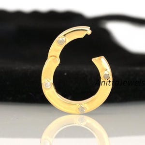 14k Gold Plated Charm Enhancer: Diamond Connector, Sterling Silver Base