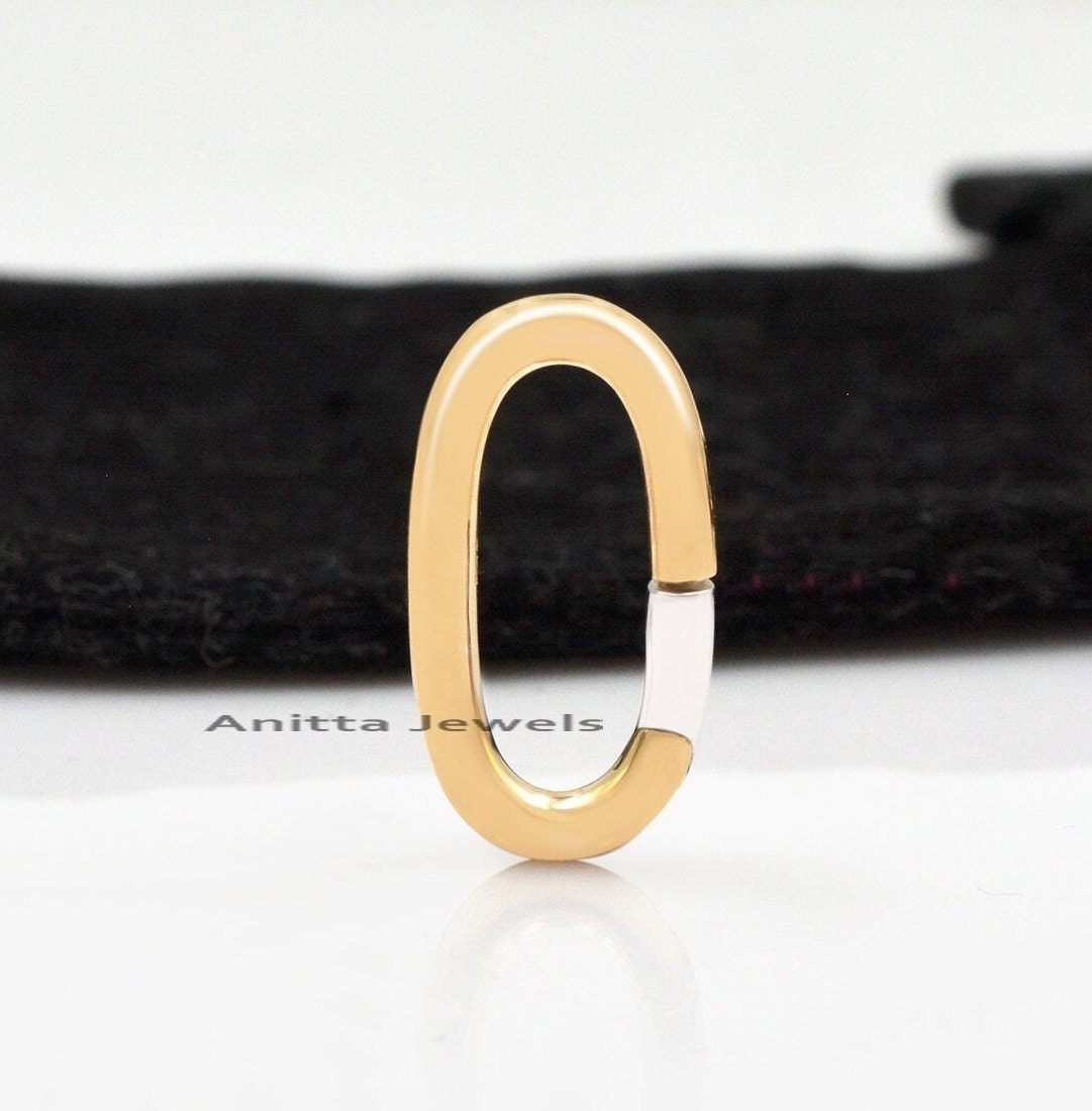 Two-Tone Oval Enhancer: Handmade 925 Silver Link Lock (20x10 MM) - View 4 - Anitta Jewels | SKU: etsy_1114106132