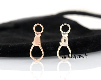 9k Gold Swivel Clasp: Solid Gold Push Lock Pendant (18*7 MM)