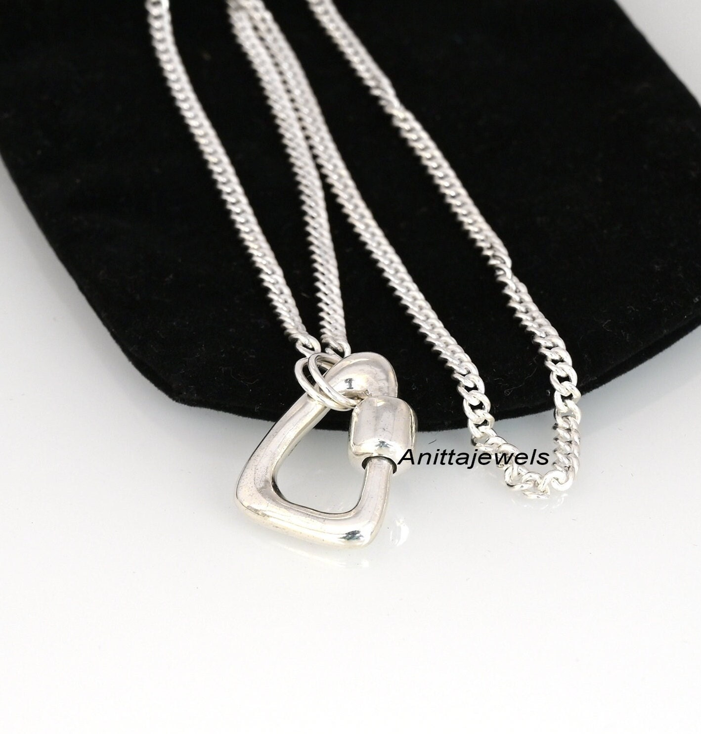 14K Gold Triangle Carabiner Lock: Handmade Jewelry Clasp (21 MM) - View 2 - Anitta Jewels | SKU: etsy_854699038