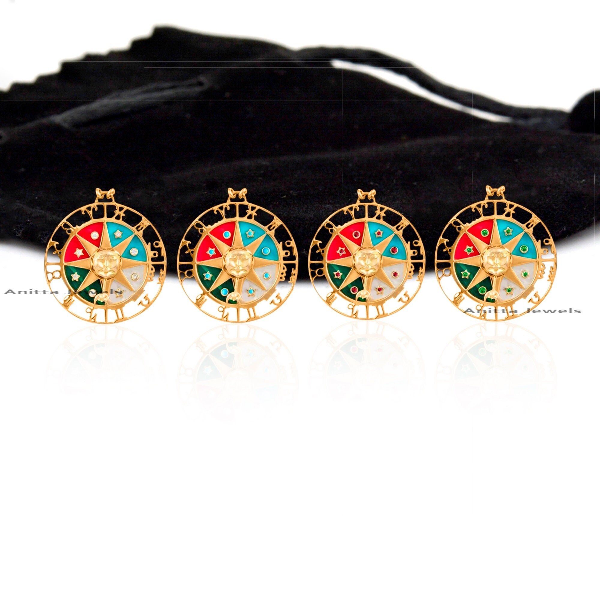 Sterling Silver Diamond Compass Pendant: Handmade Elongated Charm - View 3 - Anitta Jewels | SKU: etsy_1315734579
