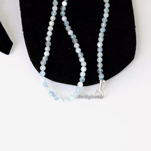 9K Gold Turquoise Bead Necklace: Gemstone Carabiner Clasp image 9