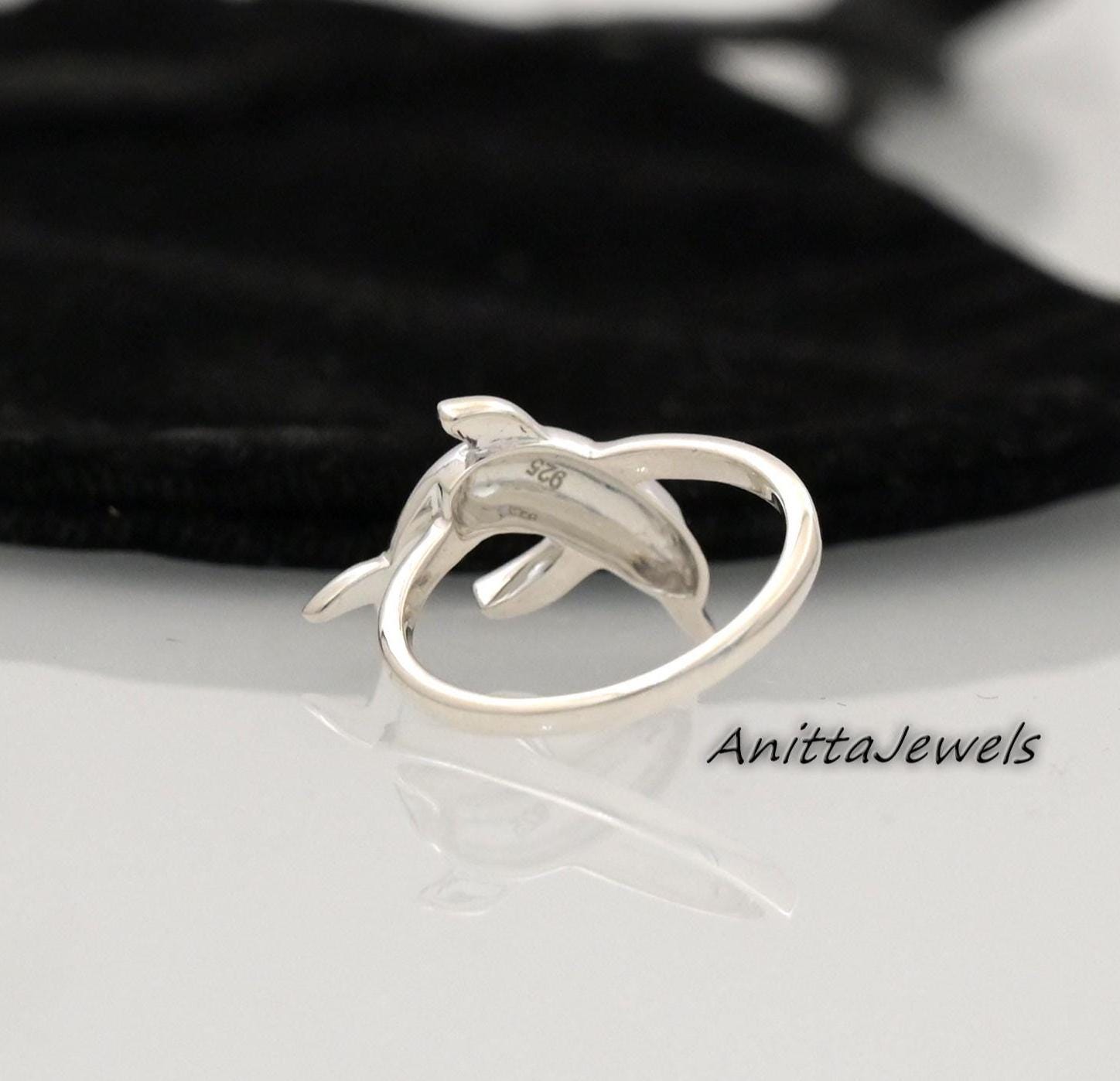 Sterling Silver Dolphin Ring: Ocean Jewelry - View 3 - Anitta Jewels | SKU: etsy_1725387056