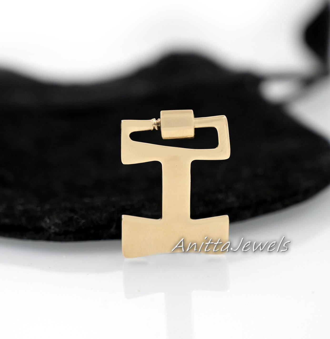 925 Silver Initial Carabiner Lock: Alphabet Letter Jewelry - View 7 - Anitta Jewels | SKU: etsy_922517829