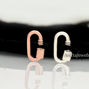 14K Gold 15MM Carabiner Lock, 9k yellow gold carabiner lock,  Wholesale connector lock jewelry, 14K REAL Solid Gold Oval Carabiner Lock,