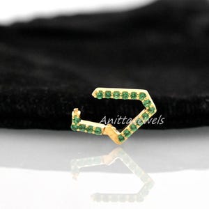 Conector de diamantes con piedras preciosas hecho a mano en oro de 14 quilates (10 x 13 mm)