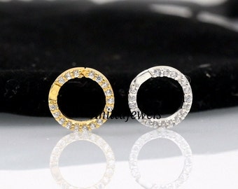 14k Gold Diamond Charm Enhancer, Handmade Charm Holder