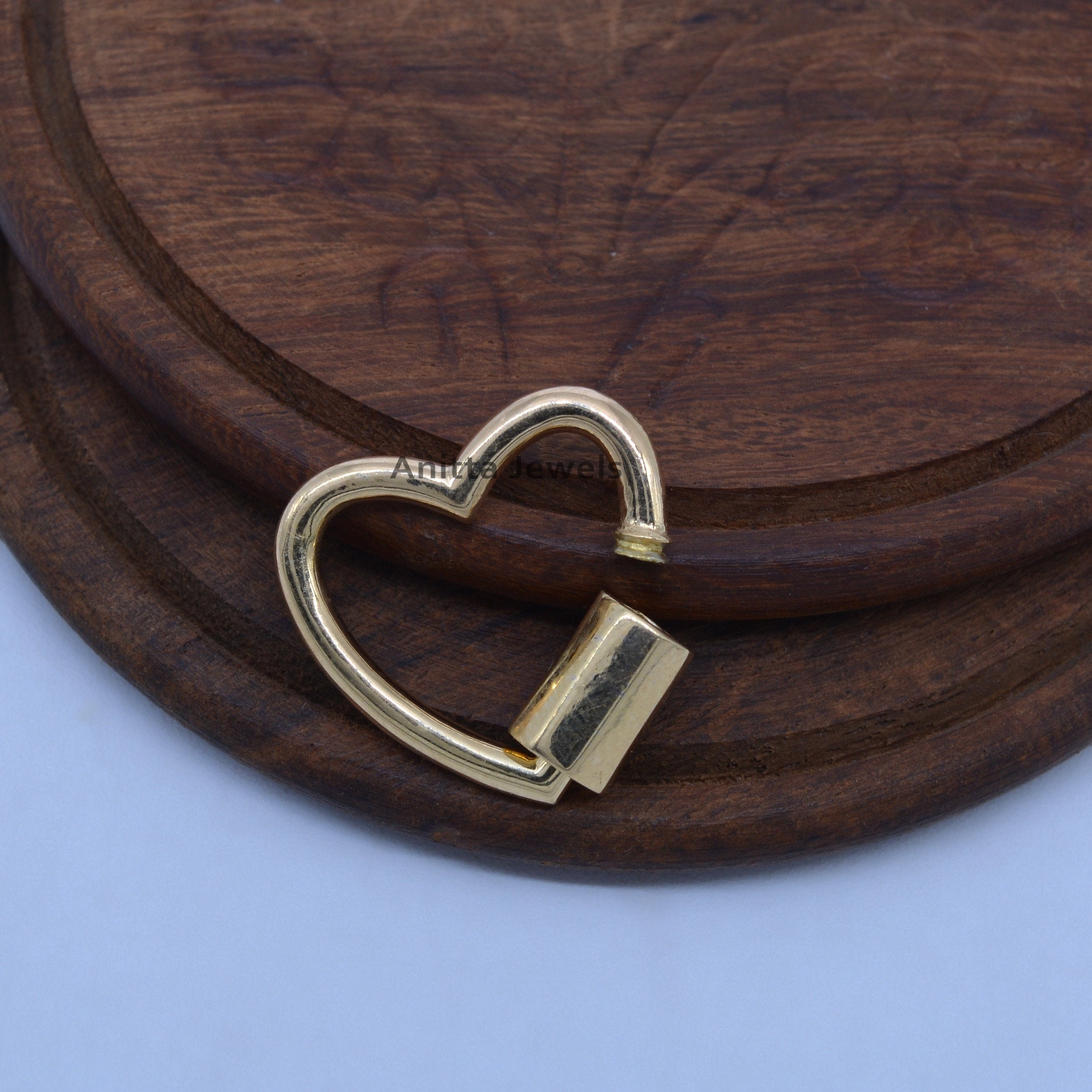 14k Gold Heart Carabiner Lock 14k Heart Carabiner Gold Heart Etsy UK