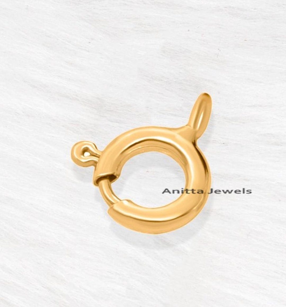 14k Solid Gold Spring Lock: Handmade Sailor's Clasp - Etsy