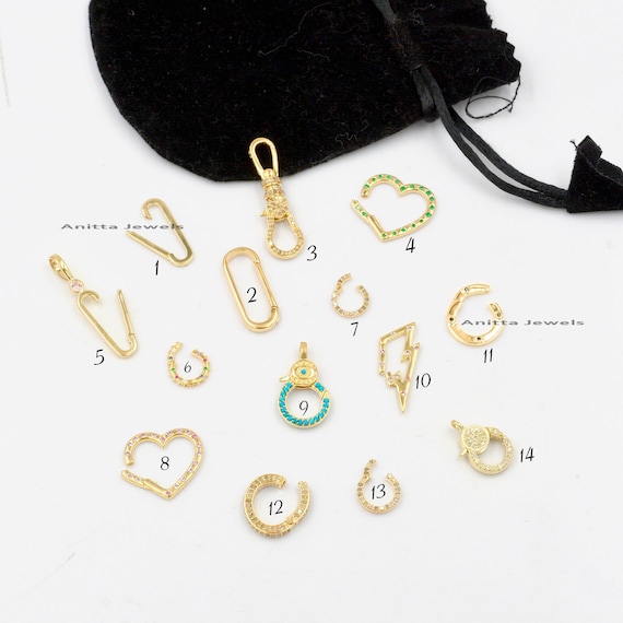 9K Gold Charm Holder Wholesale 9k Gold Enhancer Charms Holder Gold Enhancer Gold Charm Holder Solid Enhancer Multiple Enhancer Link Etsy UK