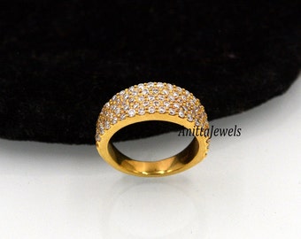 Halfway Eternity Cigar Band: Thick Micro Pave 925 Silver