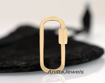 9K Gold Handmade Carabiner Lock: Jewelry Making Supplies