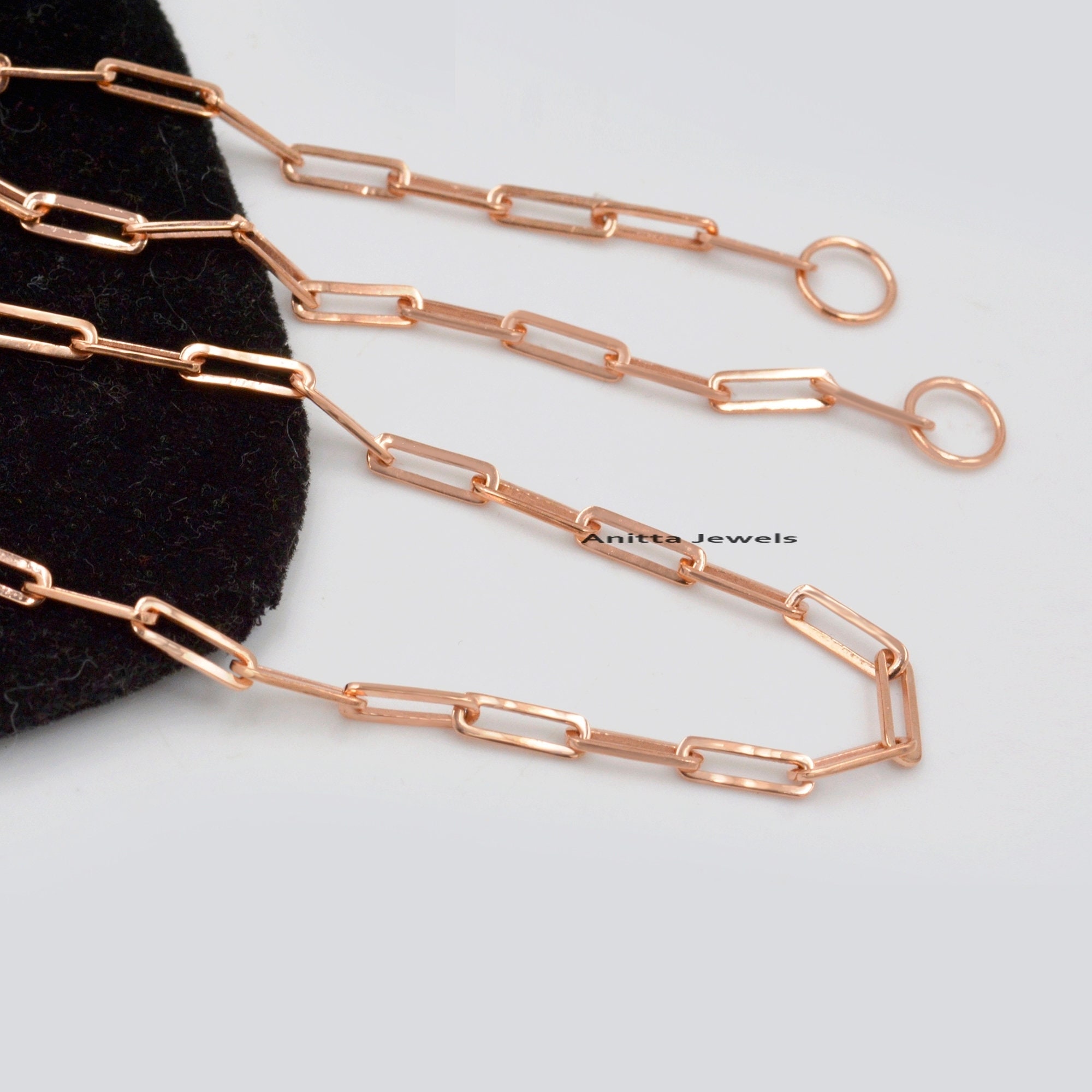 Handmade 14k Gold Paperclip Chain Necklace: Rectangle Link - View 4 - Anitta Jewels | SKU: etsy_1053840891